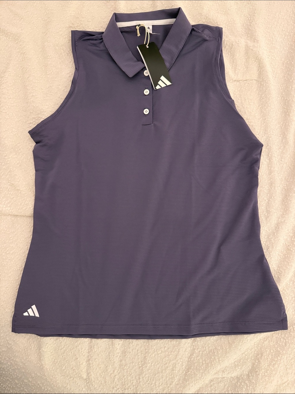 adidas Purple Sleeveless Polo Tank Top